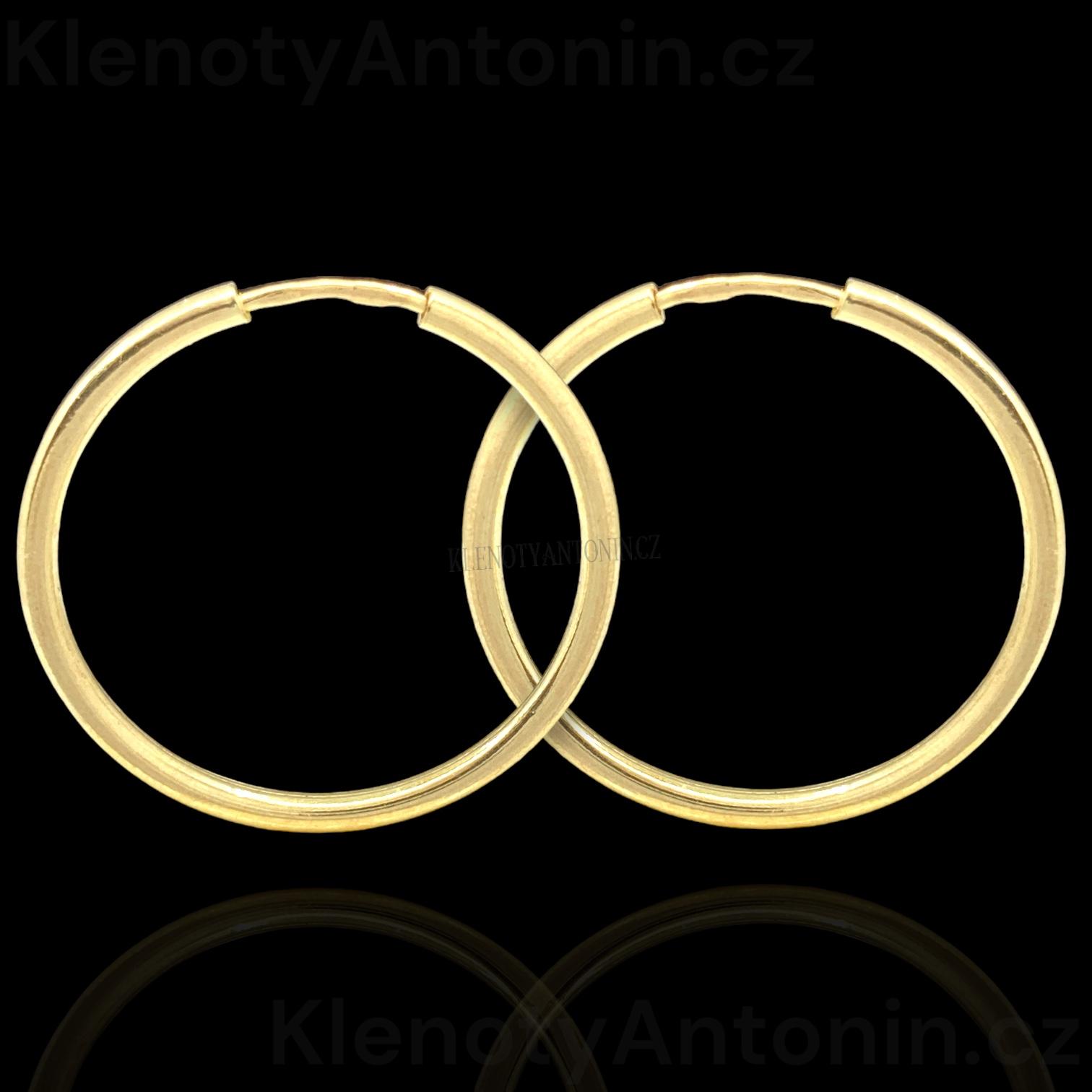 Zlaté náušnice kruhy Ø22 mm, 195474 (Au 585/1000, 1,47g)