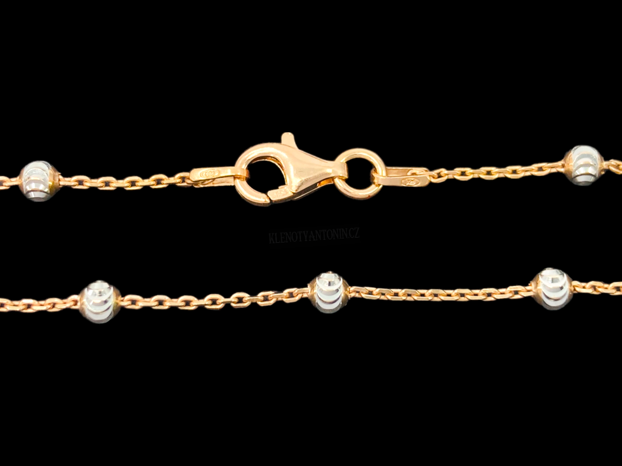 Stříbrný dvoubarevný náramek 17 cm, 288218 (Ag 925/1000)