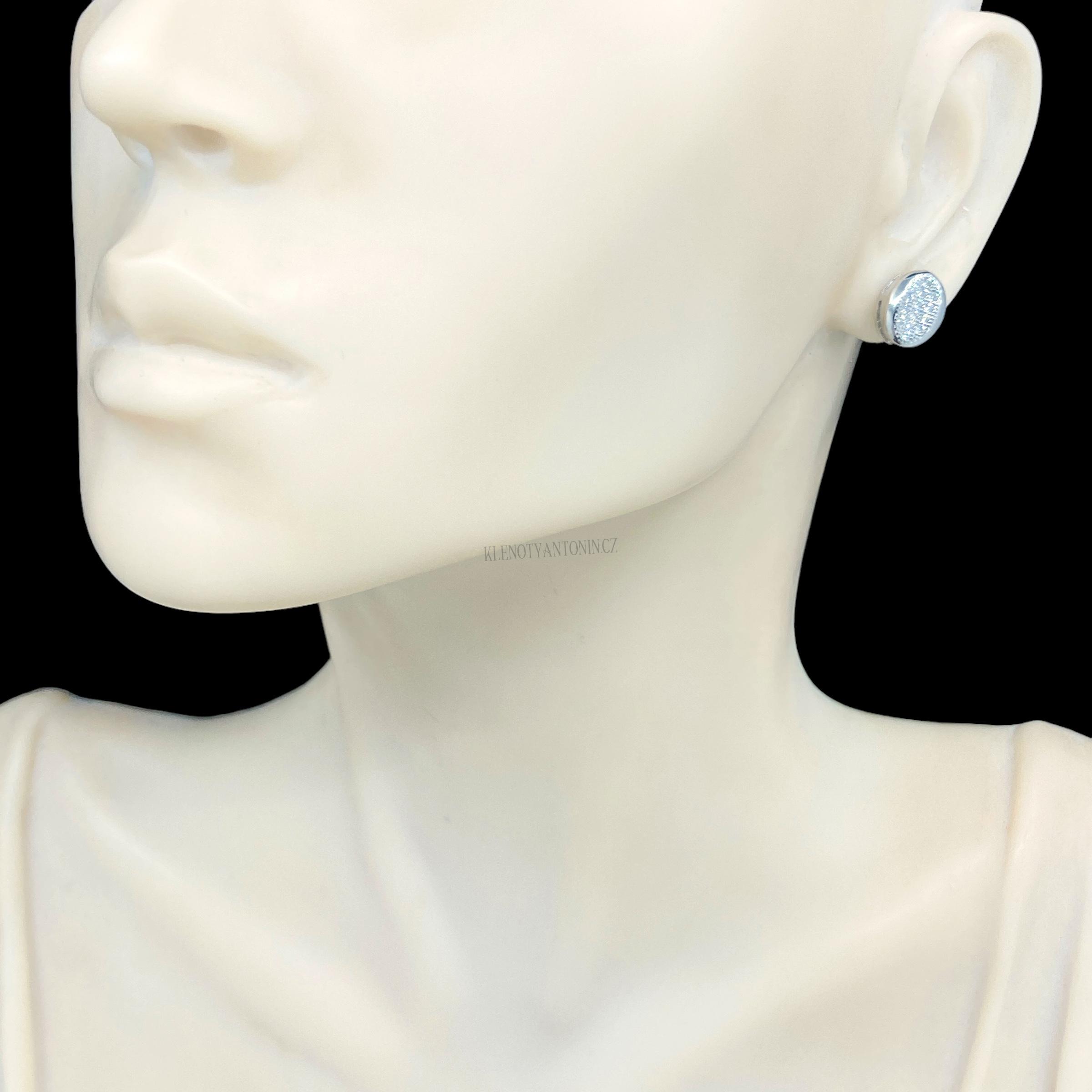 Stříbrné náušnice pecky se zirkony 289544 (Ag 925/1000)