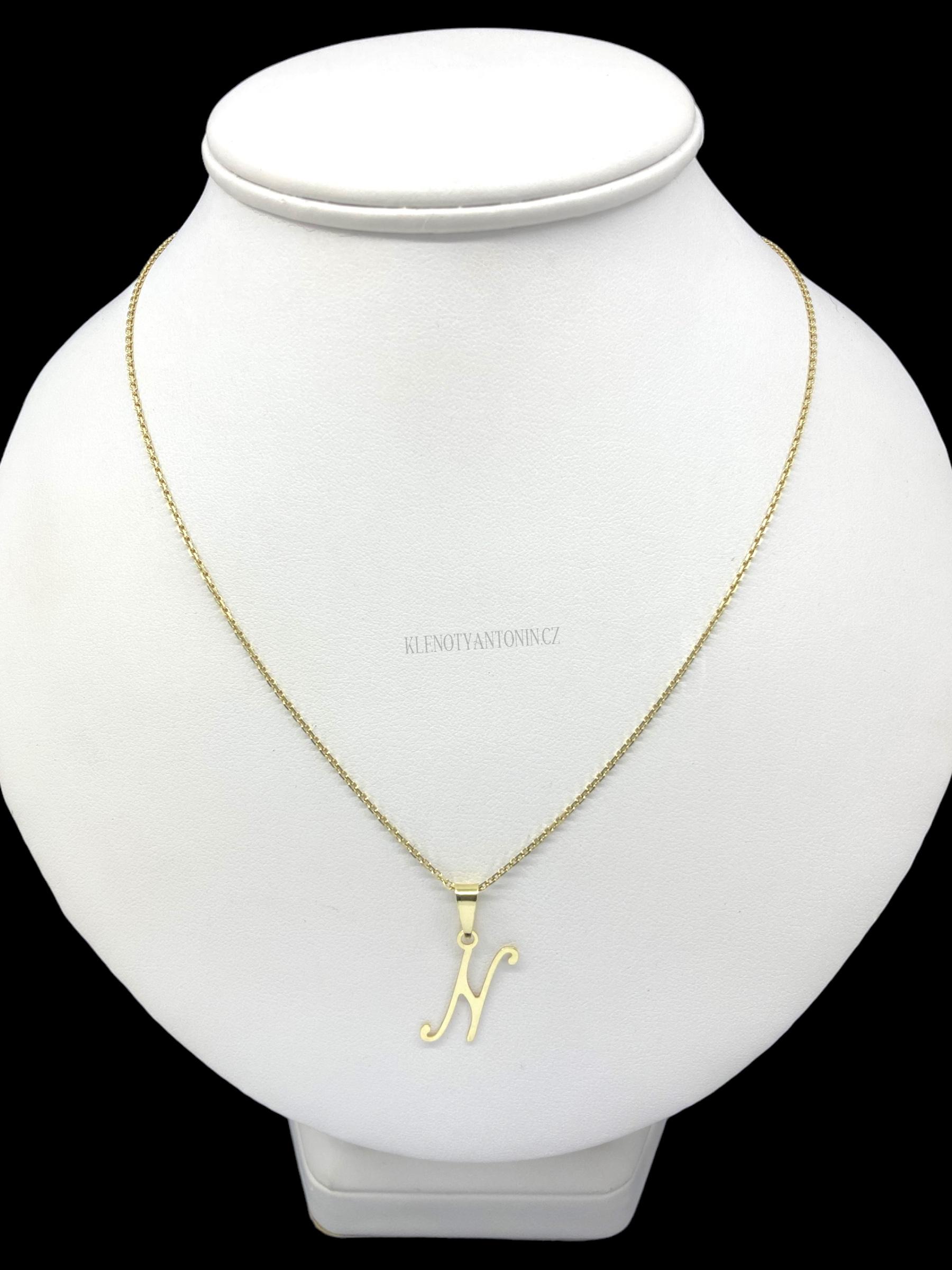 Zlatý přívěsek písmeno N (Au 585/1000, 0,48g)