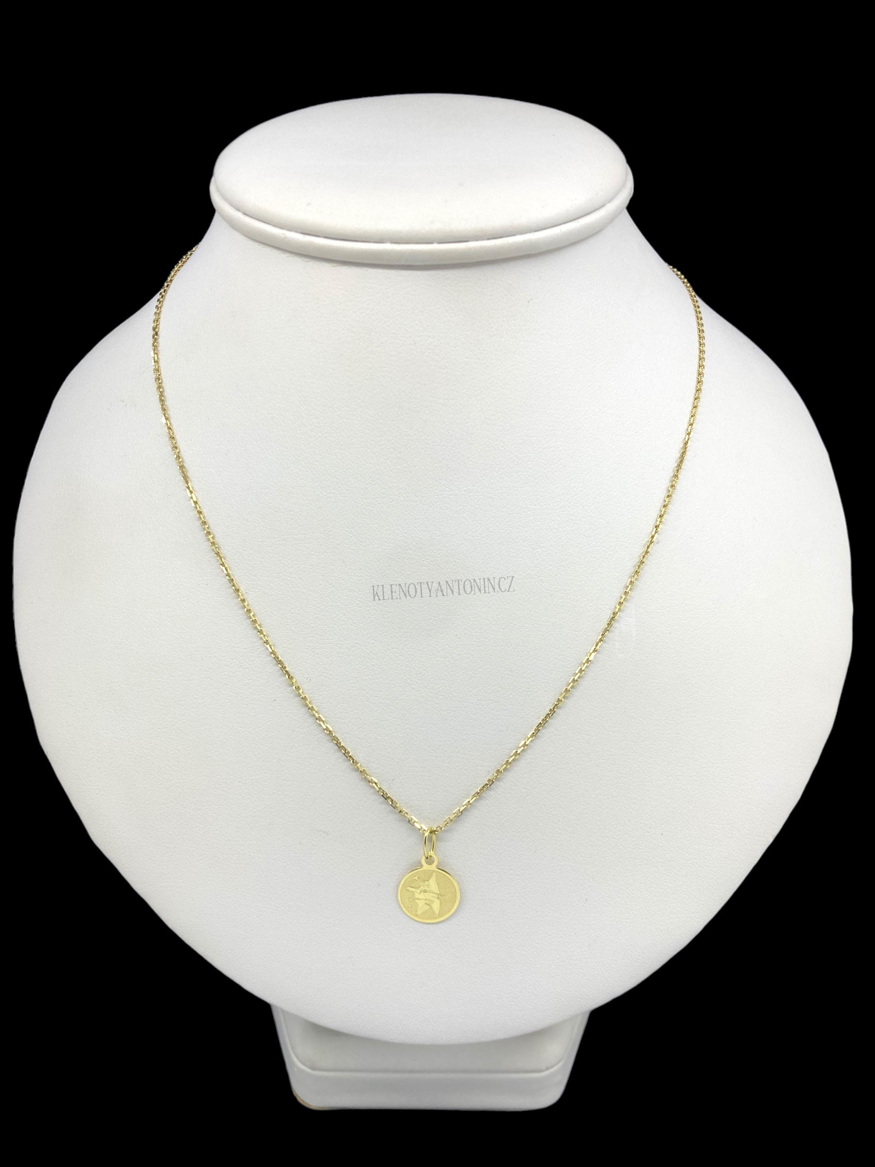 Zlatý přívěsek znamení Střelce (Au 585/1000, 0,45g)