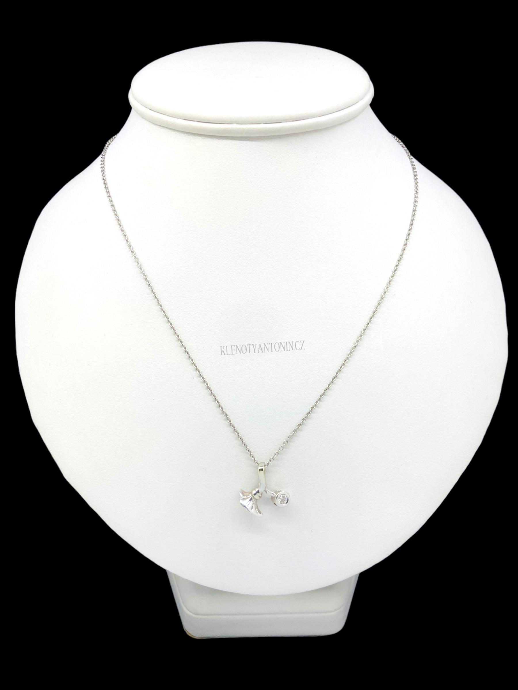 Přívěsek z bílého zlata se zirkonem 193014 (Au 585/1000, 1,23g)