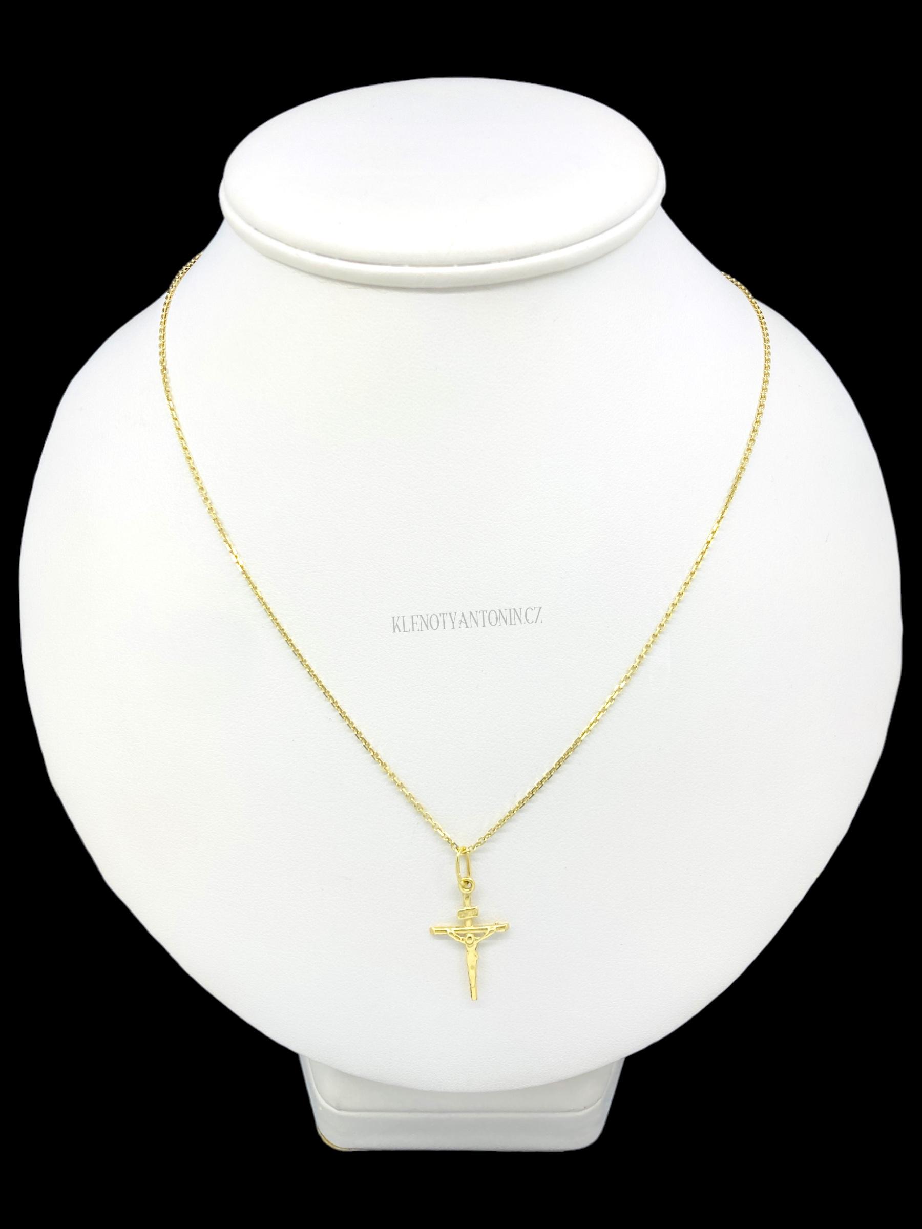 Zlatý přívěsek křížek 155965 (Au 585/1000, 0,85g)