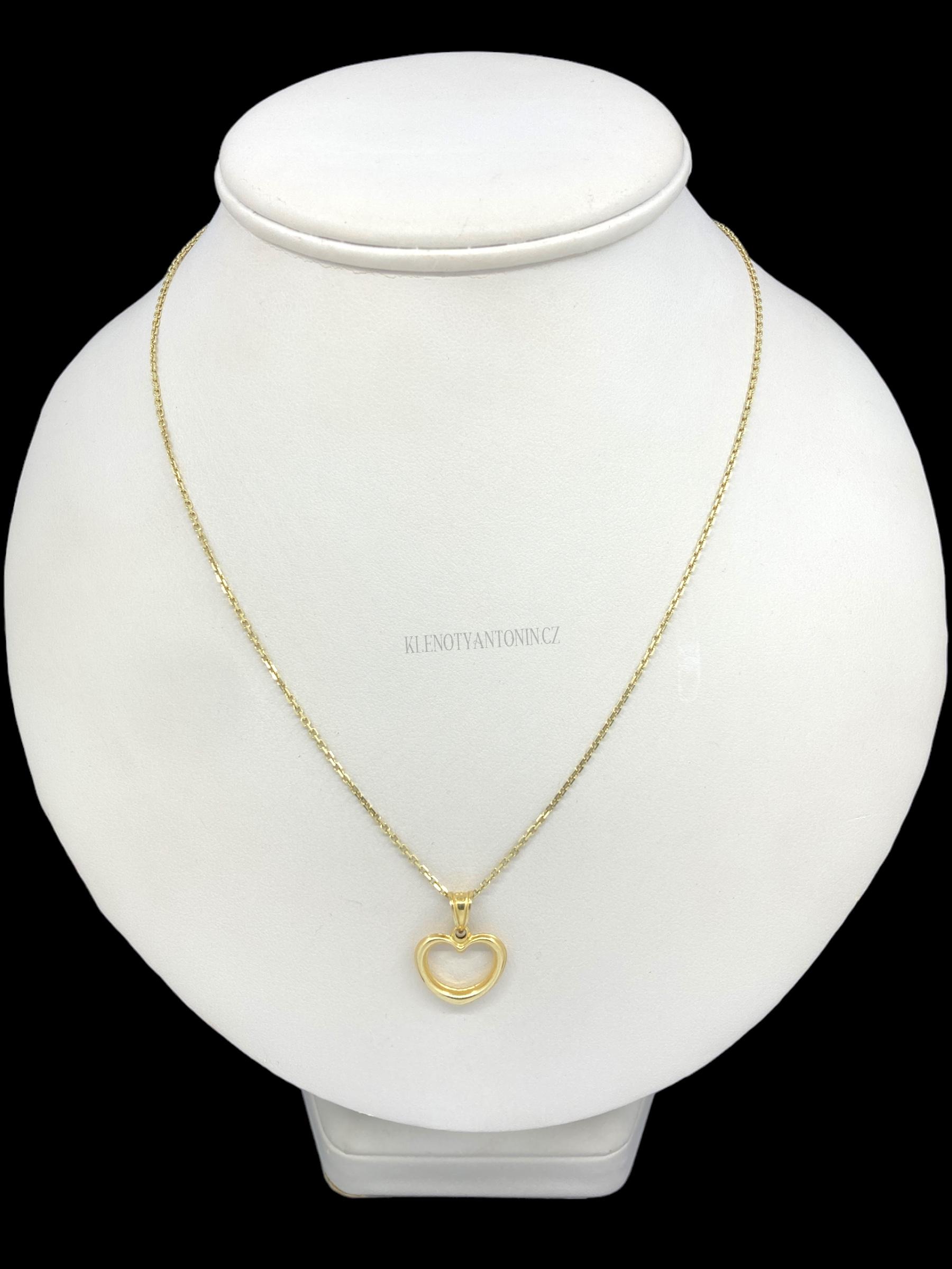 Zlatý přívěsek srdíčko 191987 (Au 585/1000, 0,65g)