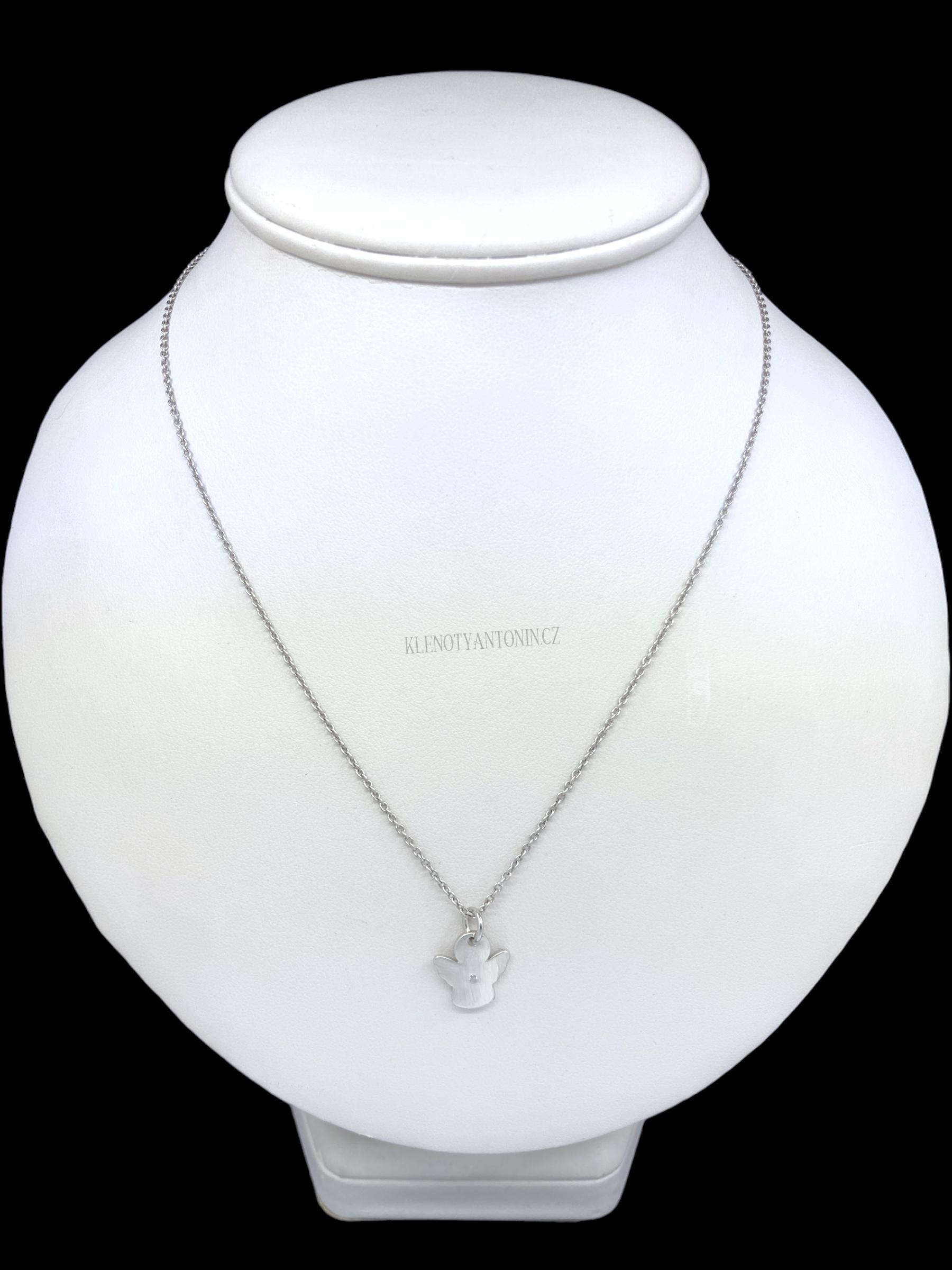 Stříbrný přívěsek Anděl se zirkonem 290061 (Ag 925/1000)