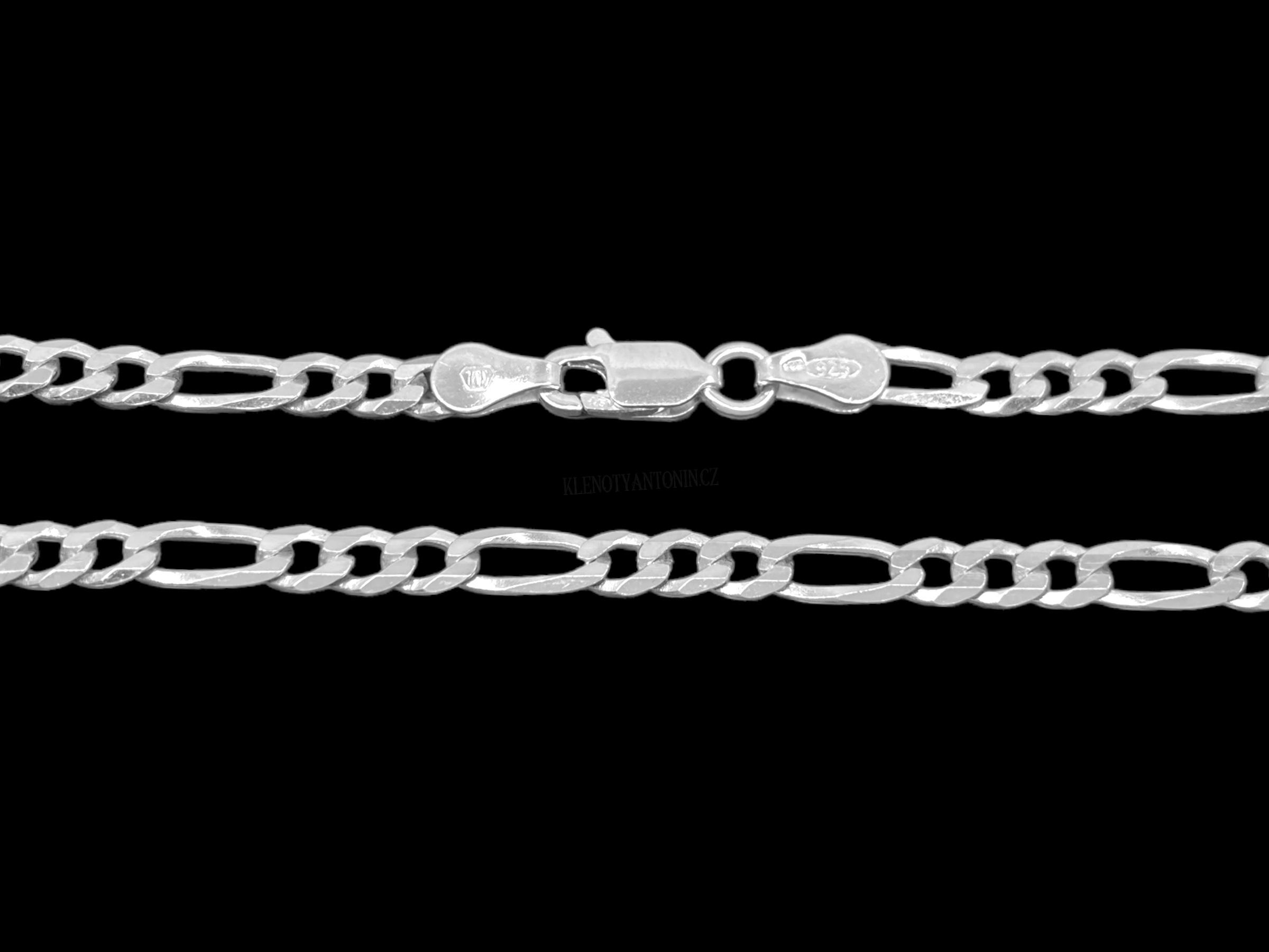 Stříbrný náramek Figaro 21 cm, 3,6 mm (Ag 925/1000, 3,65g)