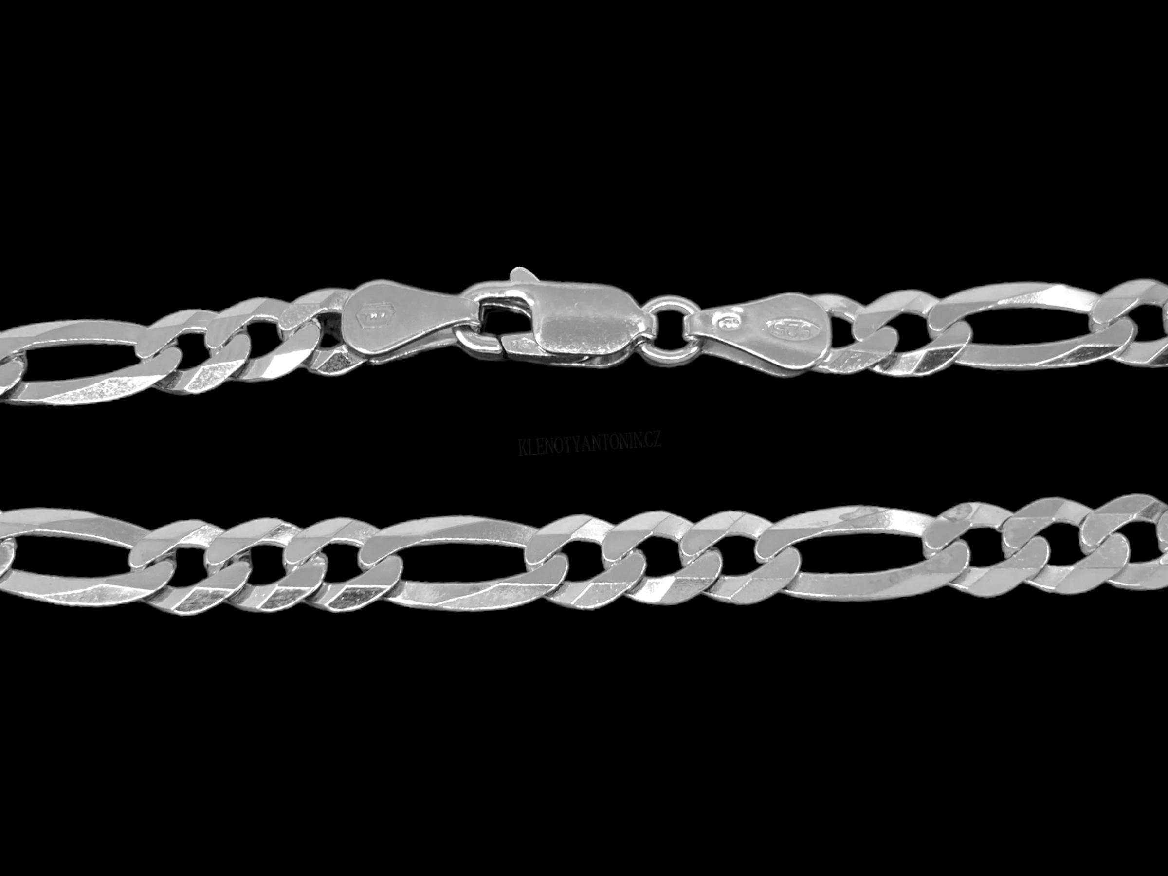 Stříbrný náramek Figaro 23 cm, 5,2 mm (Ag 925/1000, 6,0g)