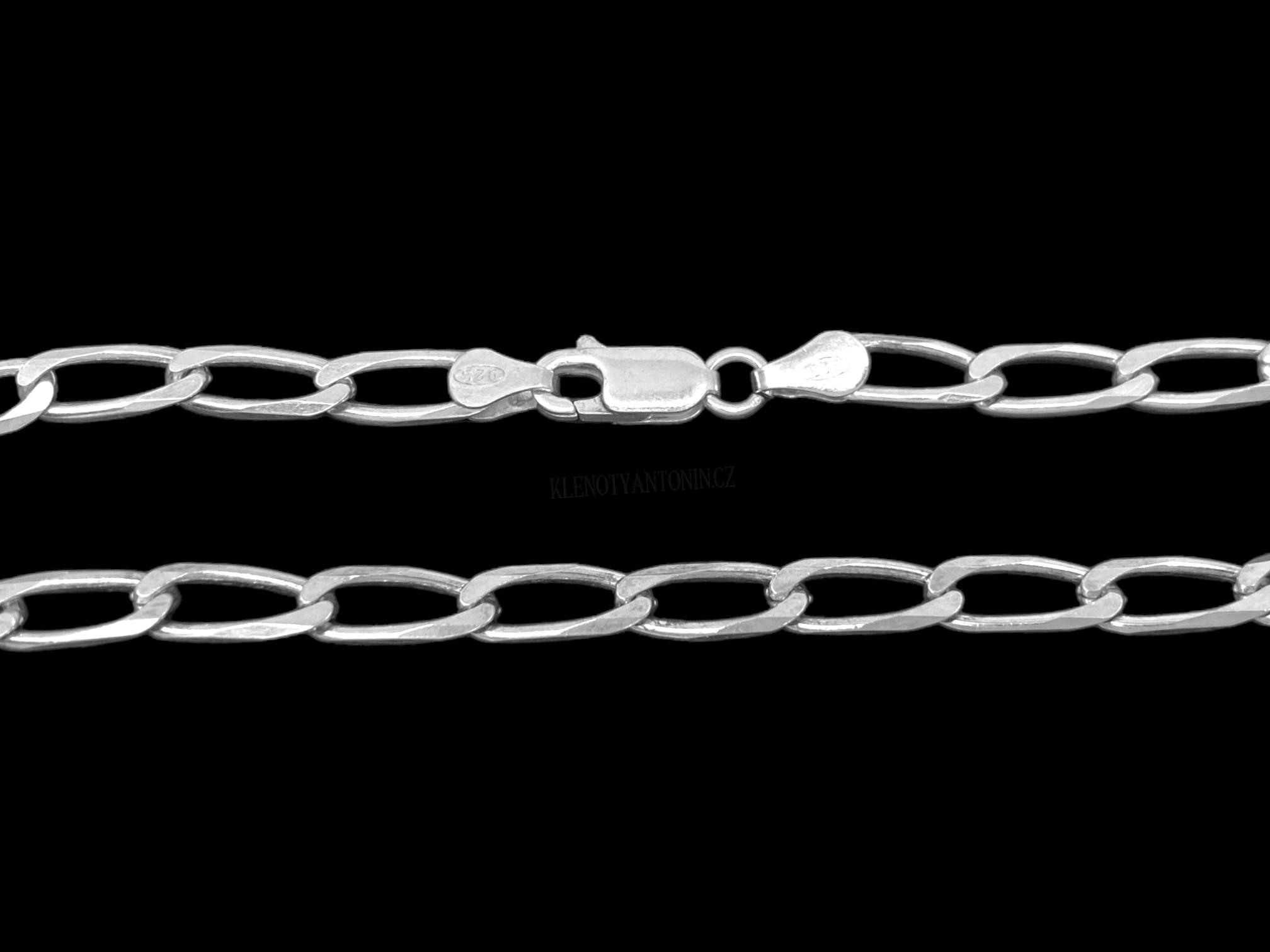 Stříbrný náramek Pancer 22 cm, 4,5 mm (Ag 925/1000, 5,80g)