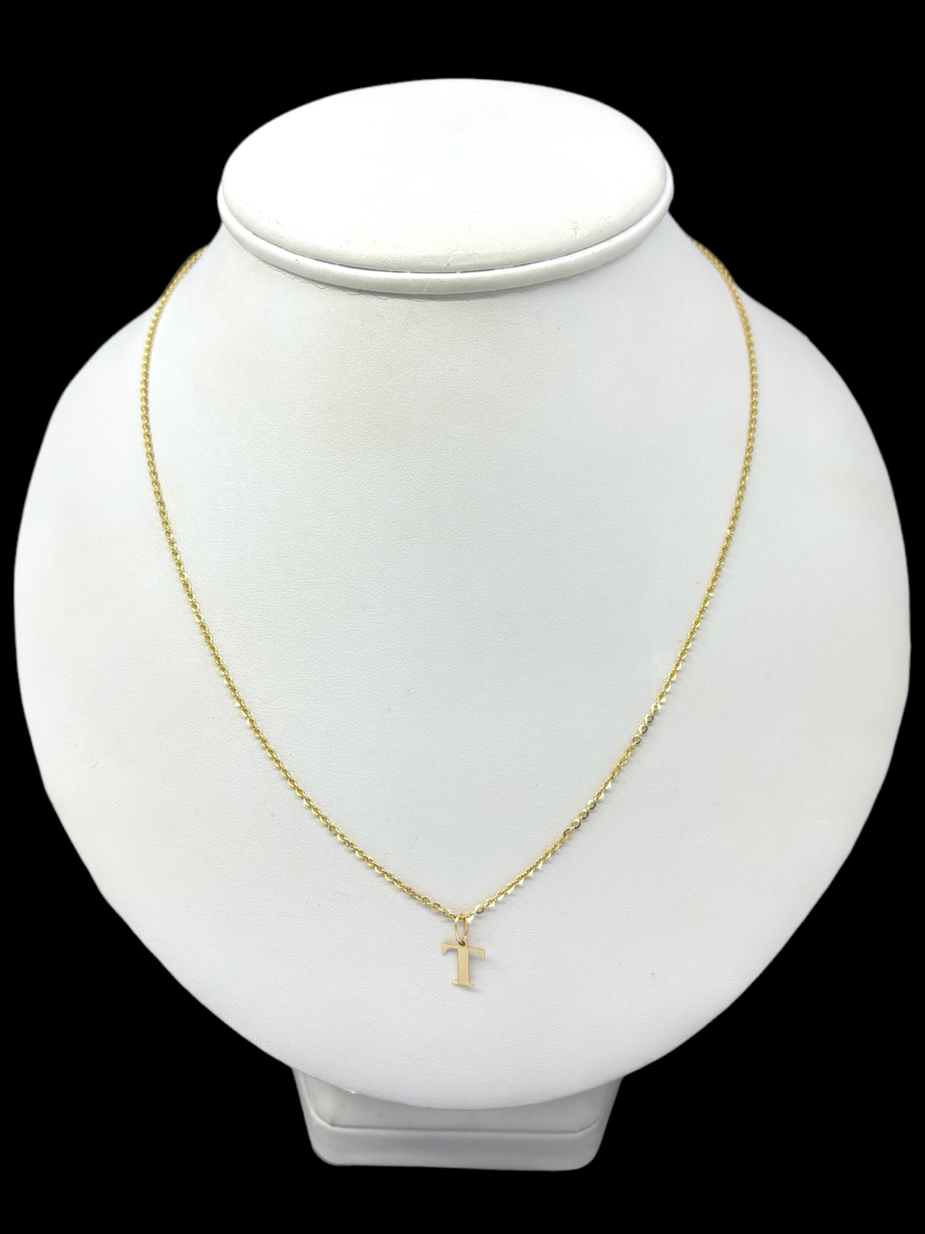 Zlatý přívěsek písmeno T (Au 585/1000, 0,18g)