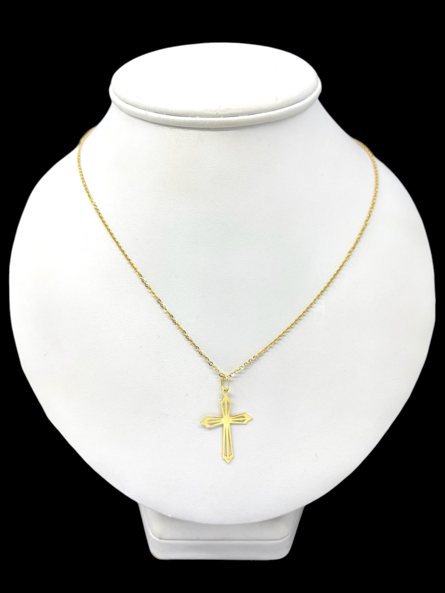 Zlatý přívěsek křížek 196723 (Au 585/1000, 0,60g)