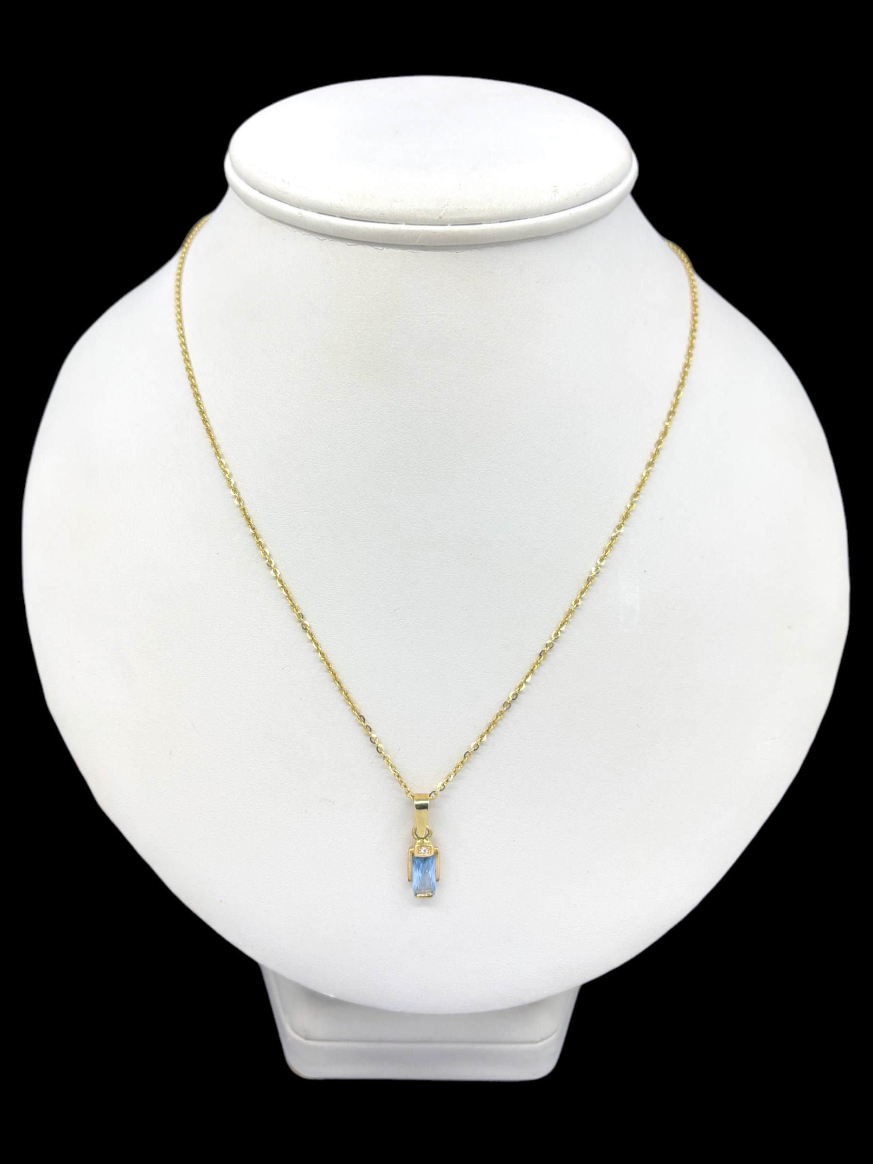 Zlatý přívěsek s modrým kamenem 186861 (Au 585/1000, 1,10g)