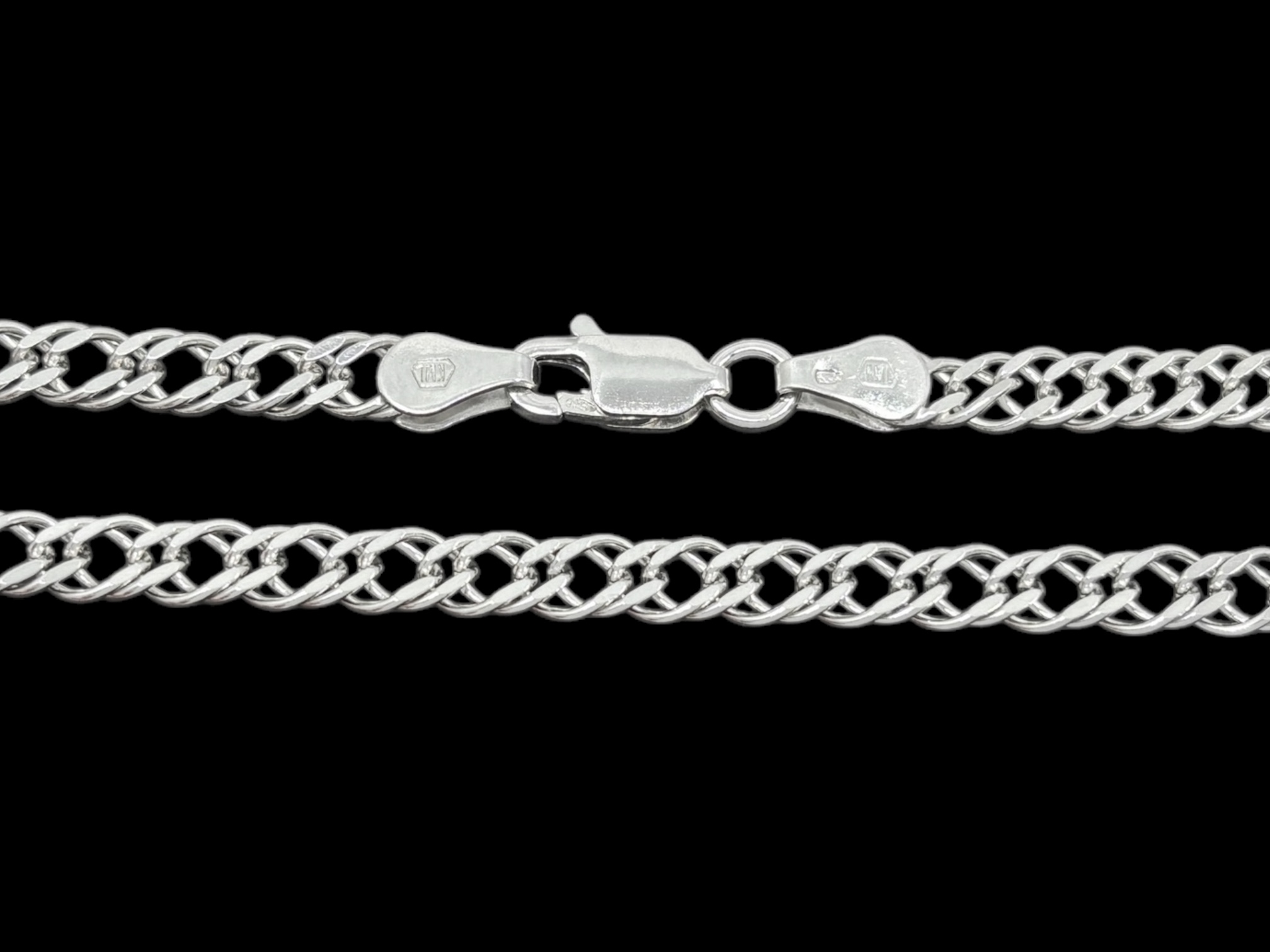 Stříbrný náramek dvojí pancer 18 cm, 3,8 mm (Ag 925/1000, 3,40g)