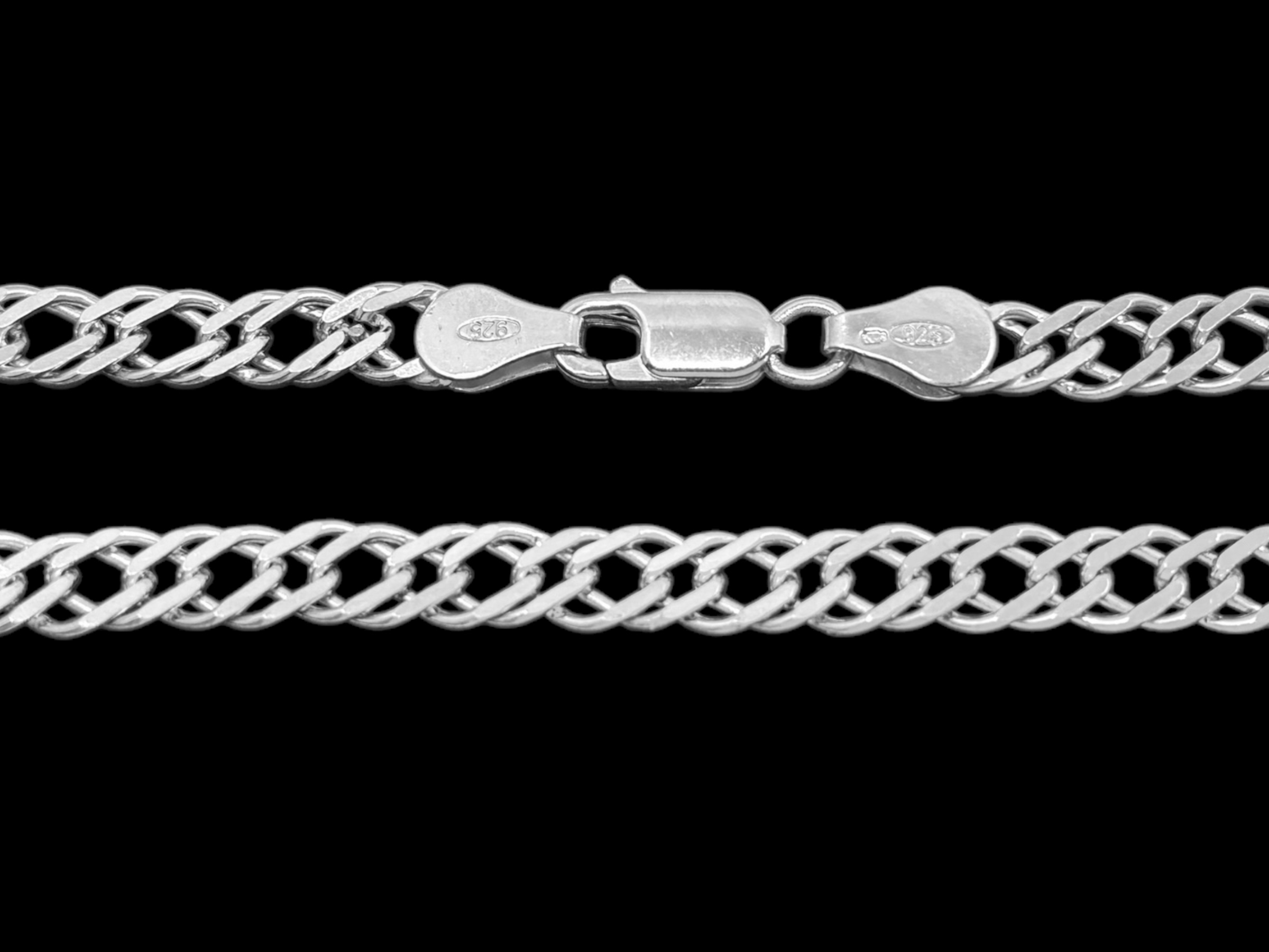 Stříbrný náramek Dvojí pancer 19 cm, 4,9 mm (Ag 925/1000, 5,3g)
