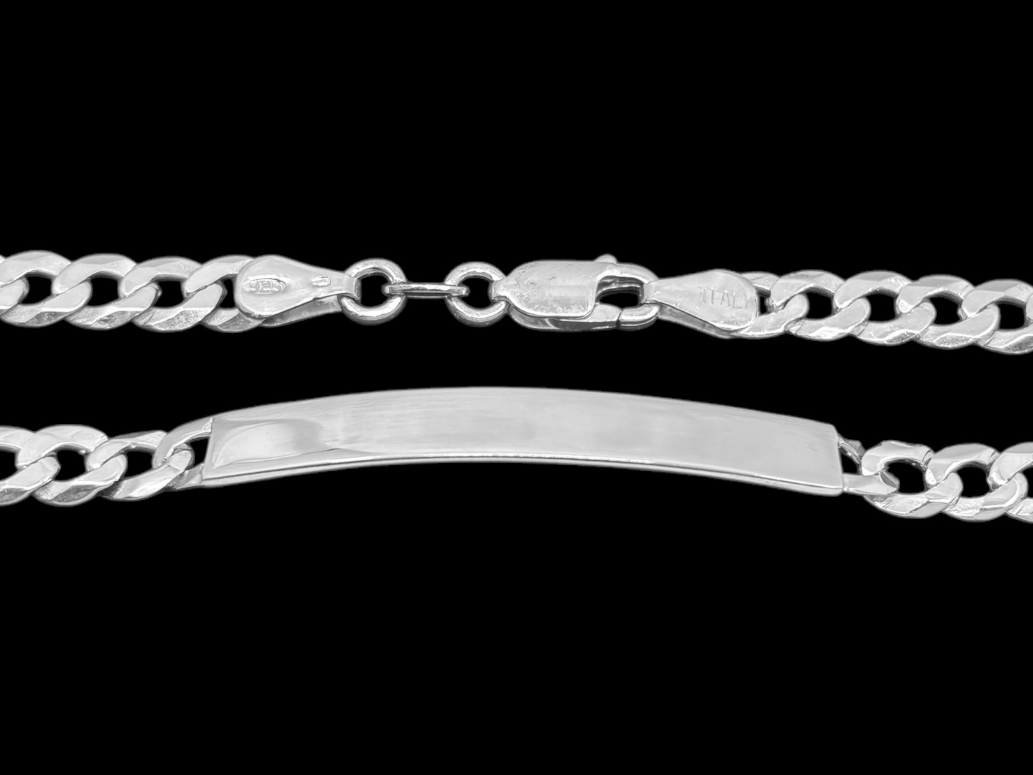 Stříbrný náramek Pancer s destičkou 21,5 cm, 5,5 mm (Ag 925/1000, 7,50g)