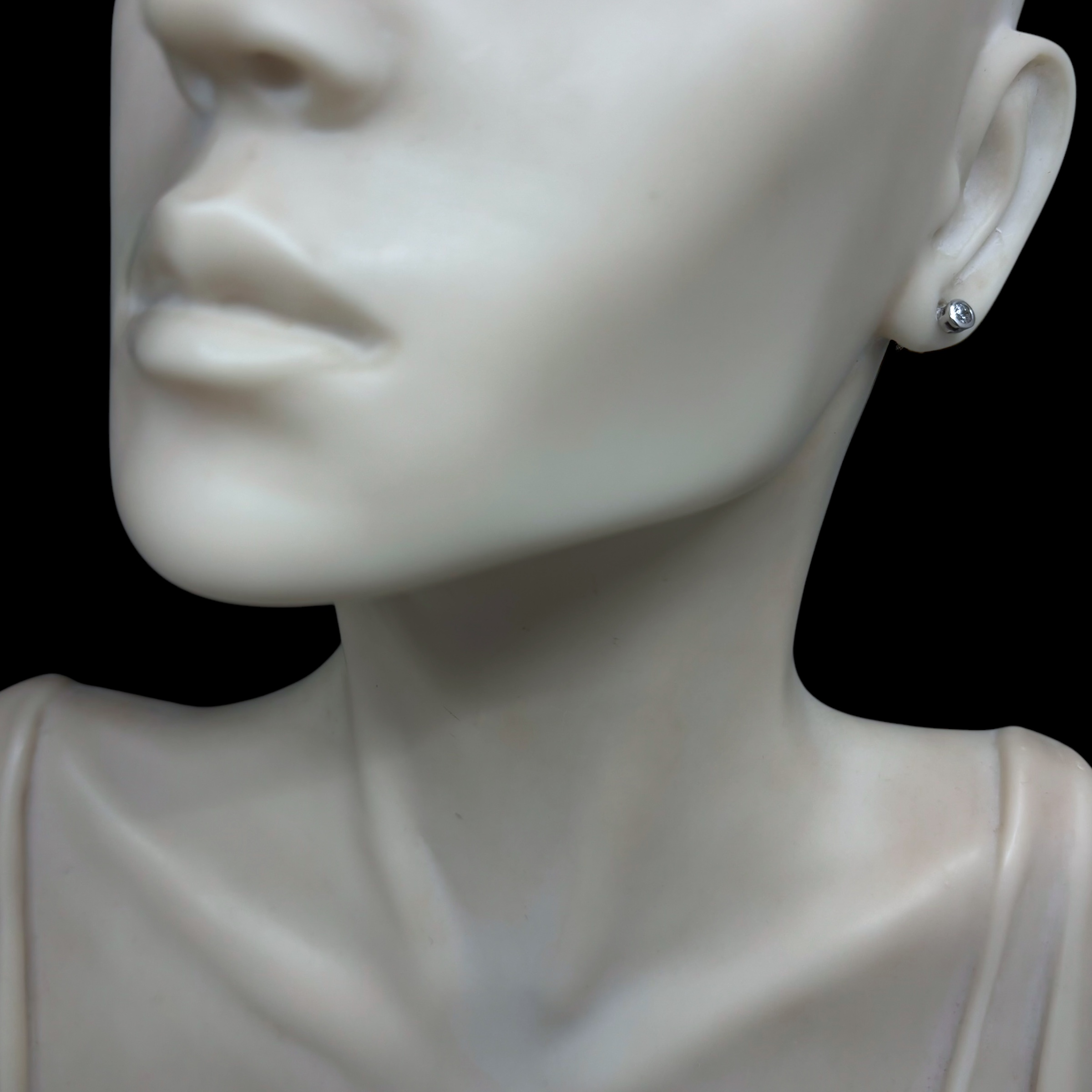 Zlaté náušnice pecky se zirkony, šroubovací 194204 (Au 585/1000, 1,15g)