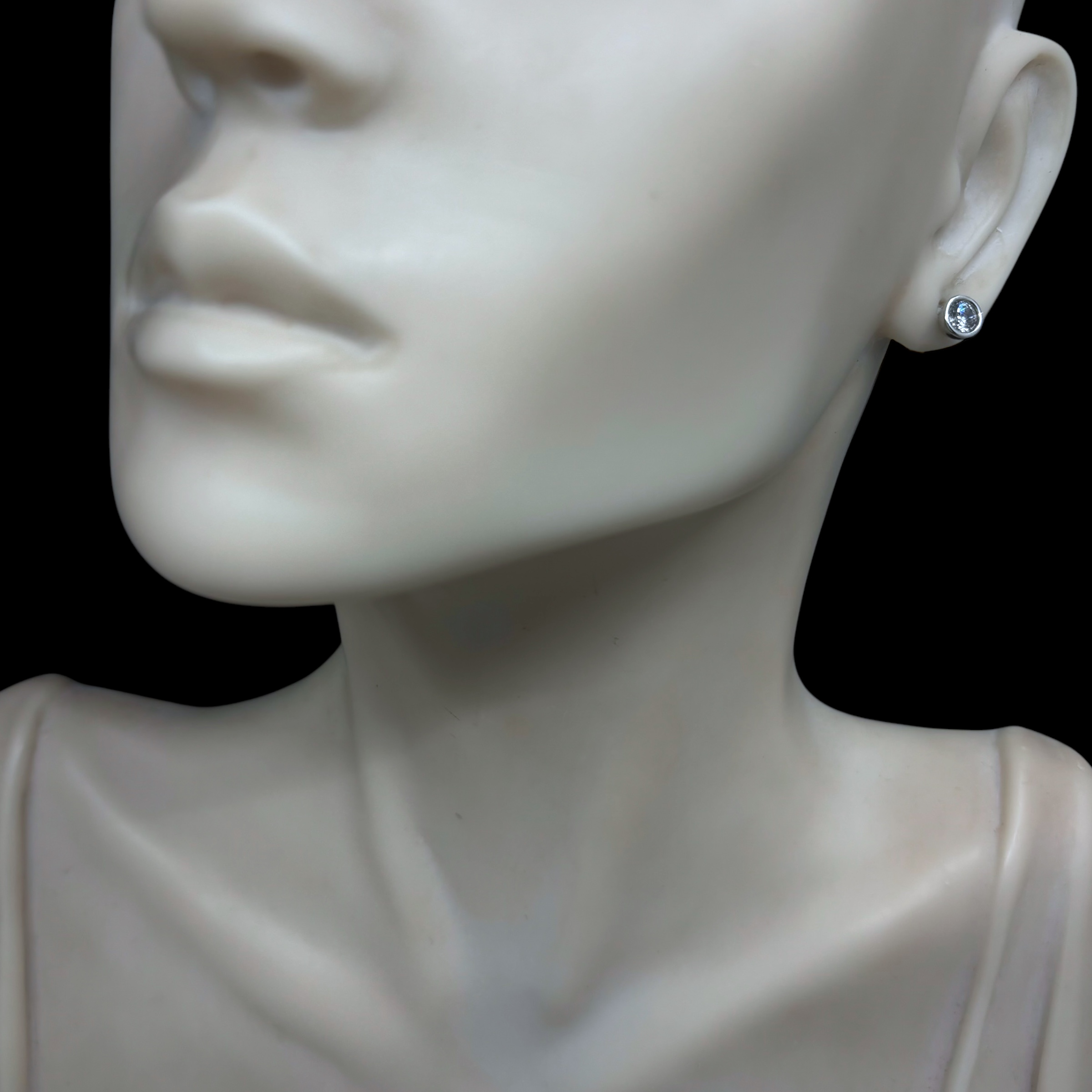 Zlaté náušnice pecky se zirkony, šroubovací 194198 (Au 585/1000, 1,90g)