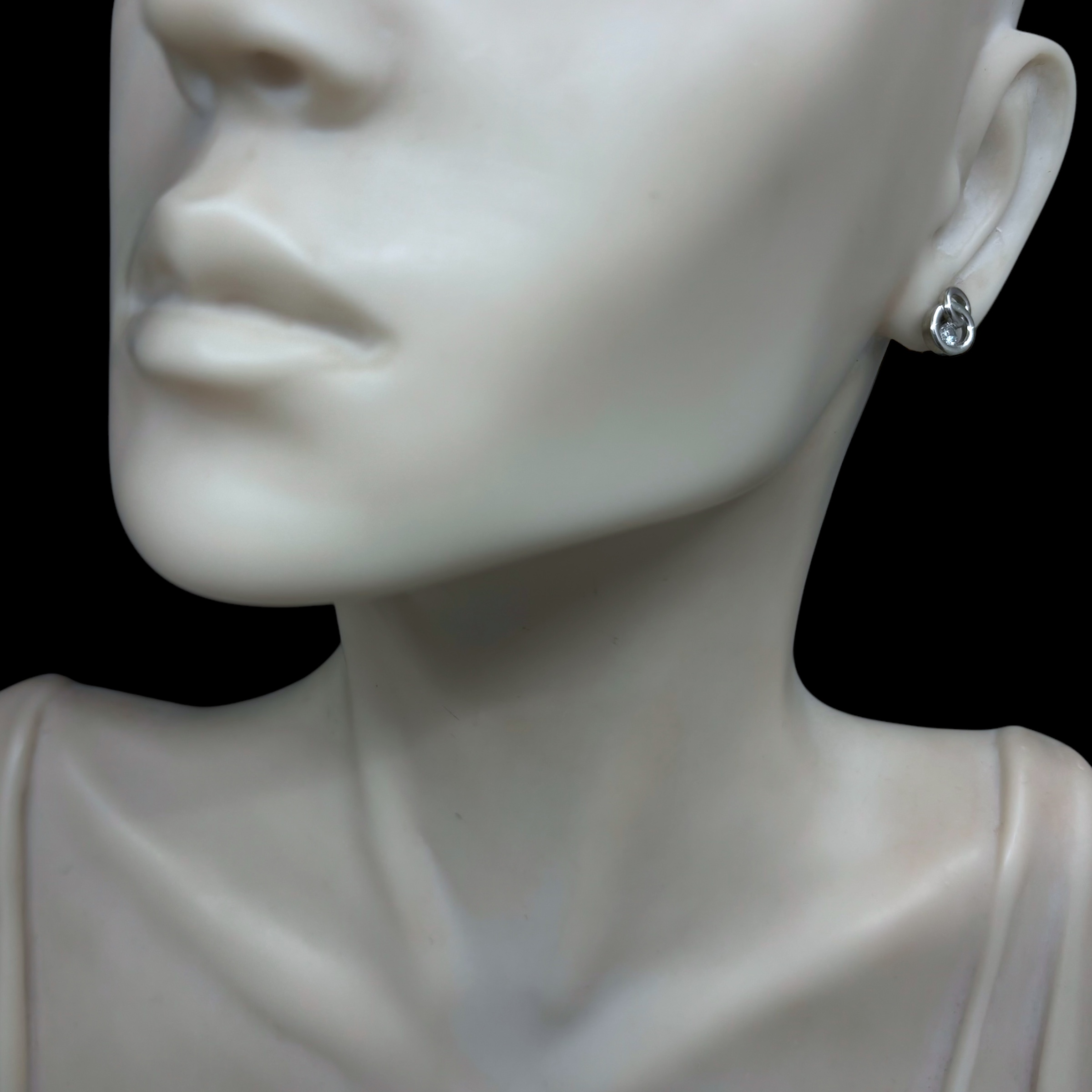 Zlaté náušnice pecky se zirkony, šroubovací 194180 (Au 585/1000, 2,10g)