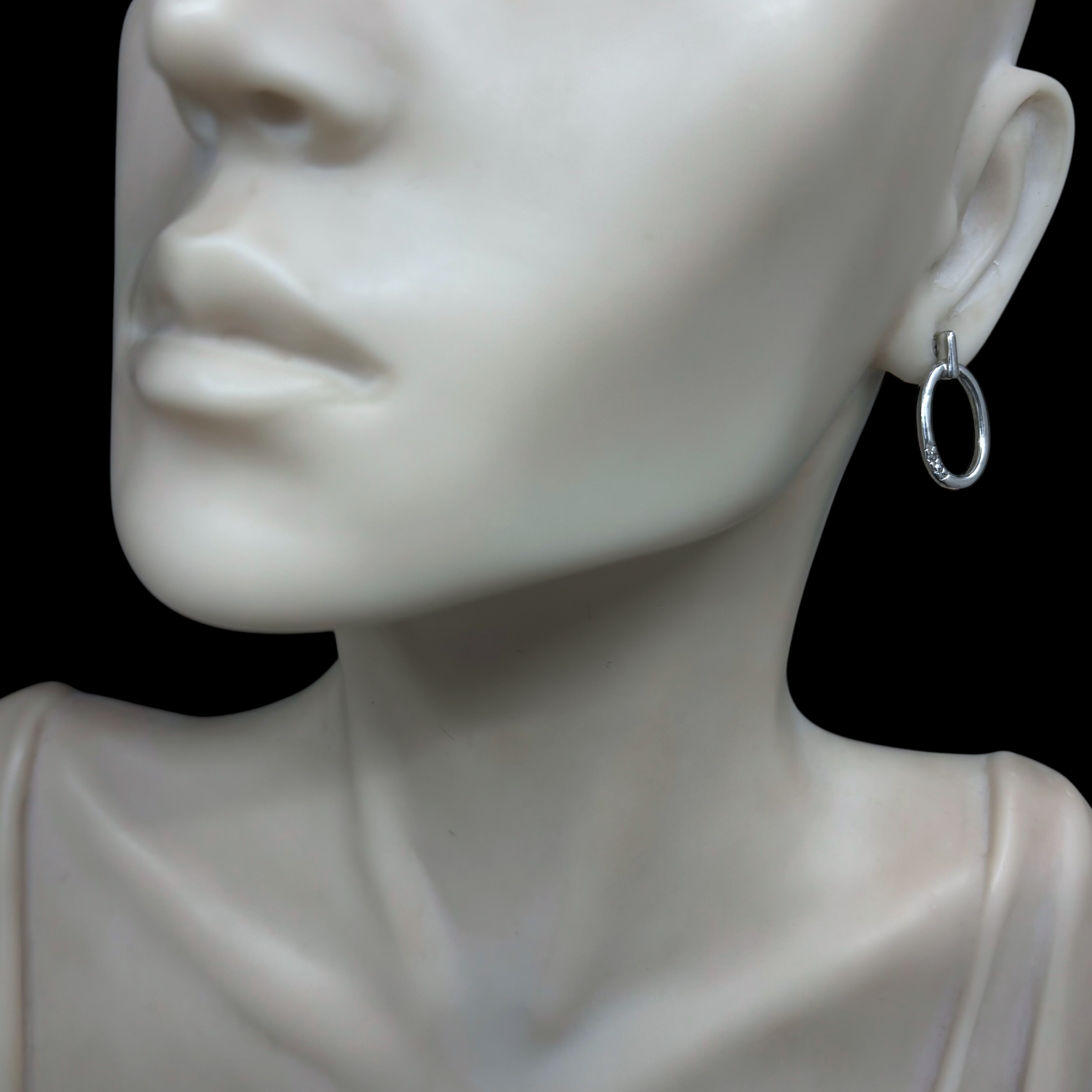 Zlaté náušnice pecky se zirkony, šroubovací 159692 (Au 585/1000, 2,25g)