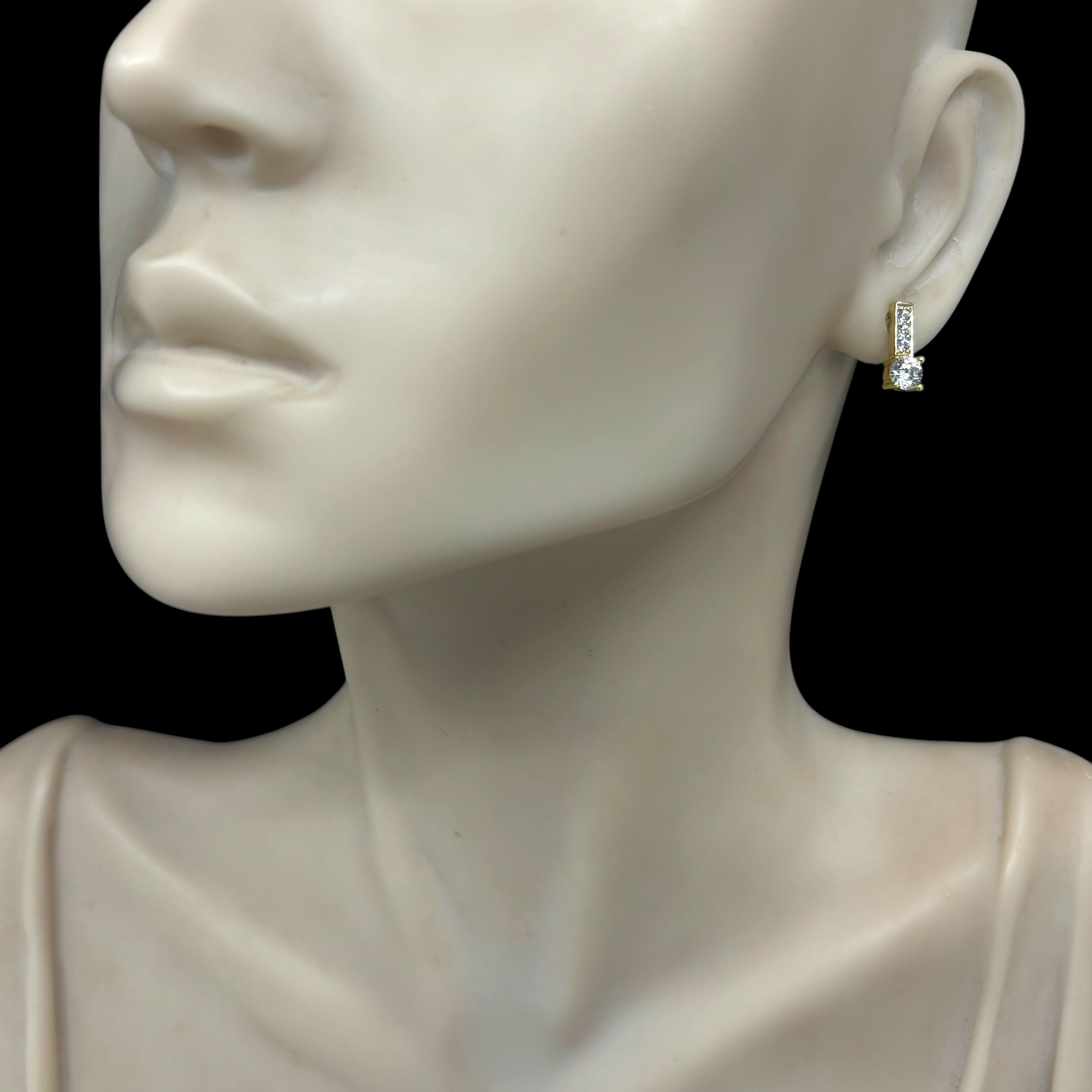 Zlaté náušnice pecky se zirkony, šroubovací 194195 (Au 585/1000, 2g)