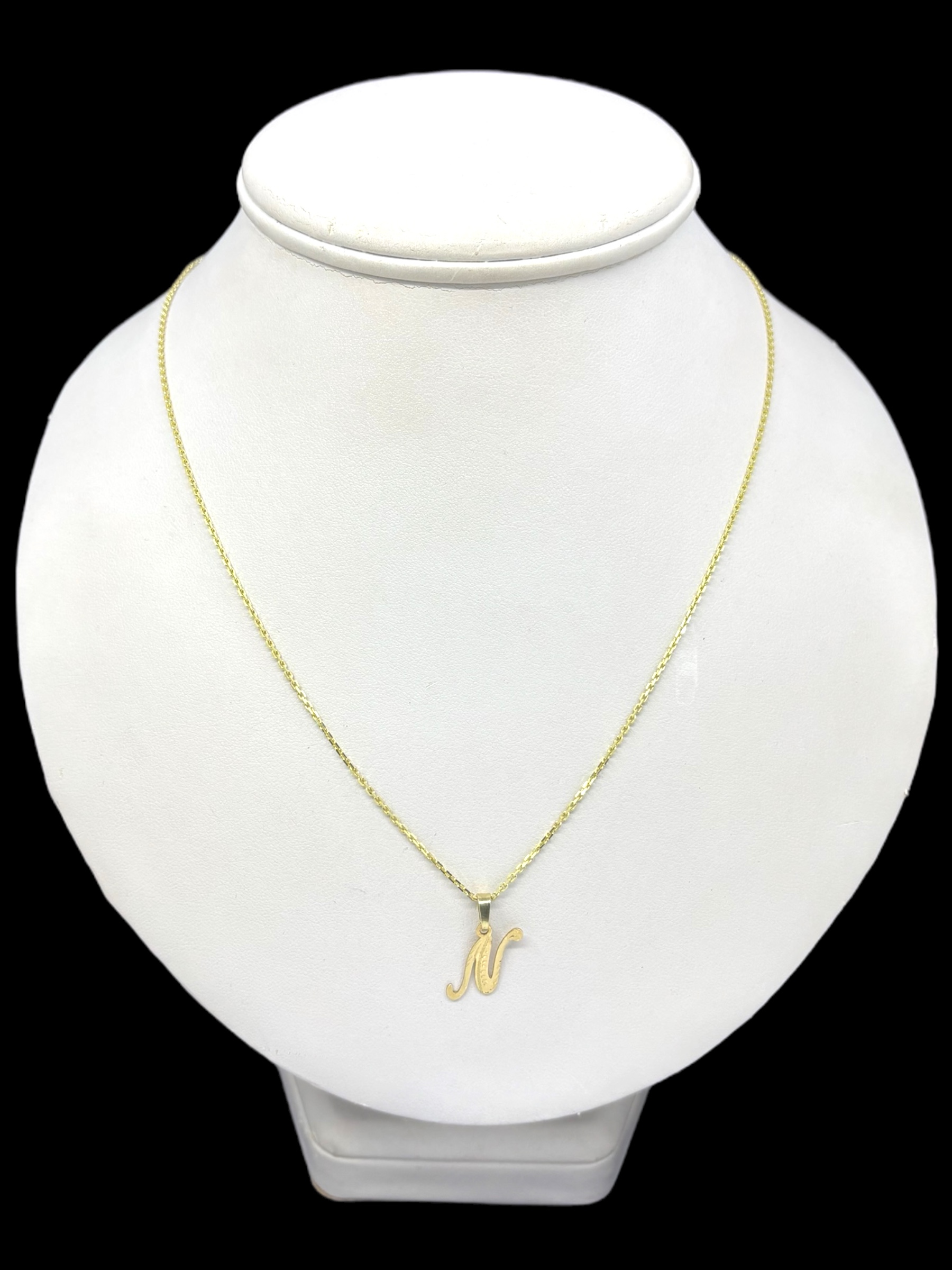 Zlatý přívěsek písmeno N (Au 585/1000, 0,50g)