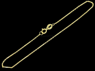 Zlatý náramek Anker s válečky 19 cm, 1,0 mm (Au 585/1000, 1,07g)