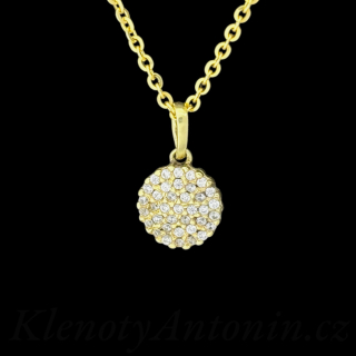 Zlatý přívěsek se zirkony 178756 (Au 585/1000, 1,12g)