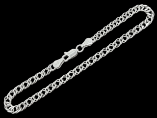 Stříbrný náramek dvojí pancer 18 cm, 3,8 mm (Ag 925/1000, 3,40g)
