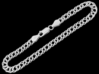 Stříbrný náramek Dvojí pancer 18 cm, 4,8 mm (Ag 925/1000, 5,2g)