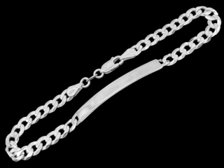 Stříbrný náramek Pancer s destičkou 21,5 cm, 5,5 mm (Ag 925/1000, 7,50g)