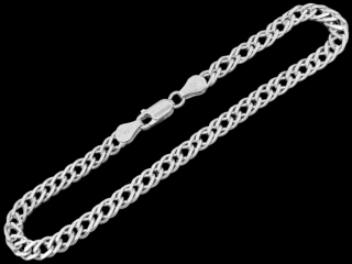 Stříbrný náramek Dvojí pancer 21 cm, 4,8 mm (Ag 925/1000, 6,0g)