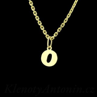 Zlatý přívěsek písmeno O (Au 585/1000, 0,16g)