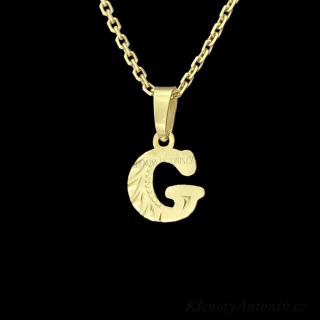 Zlatý přívěsek písmeno G (Au 585/1000, 0,35g)